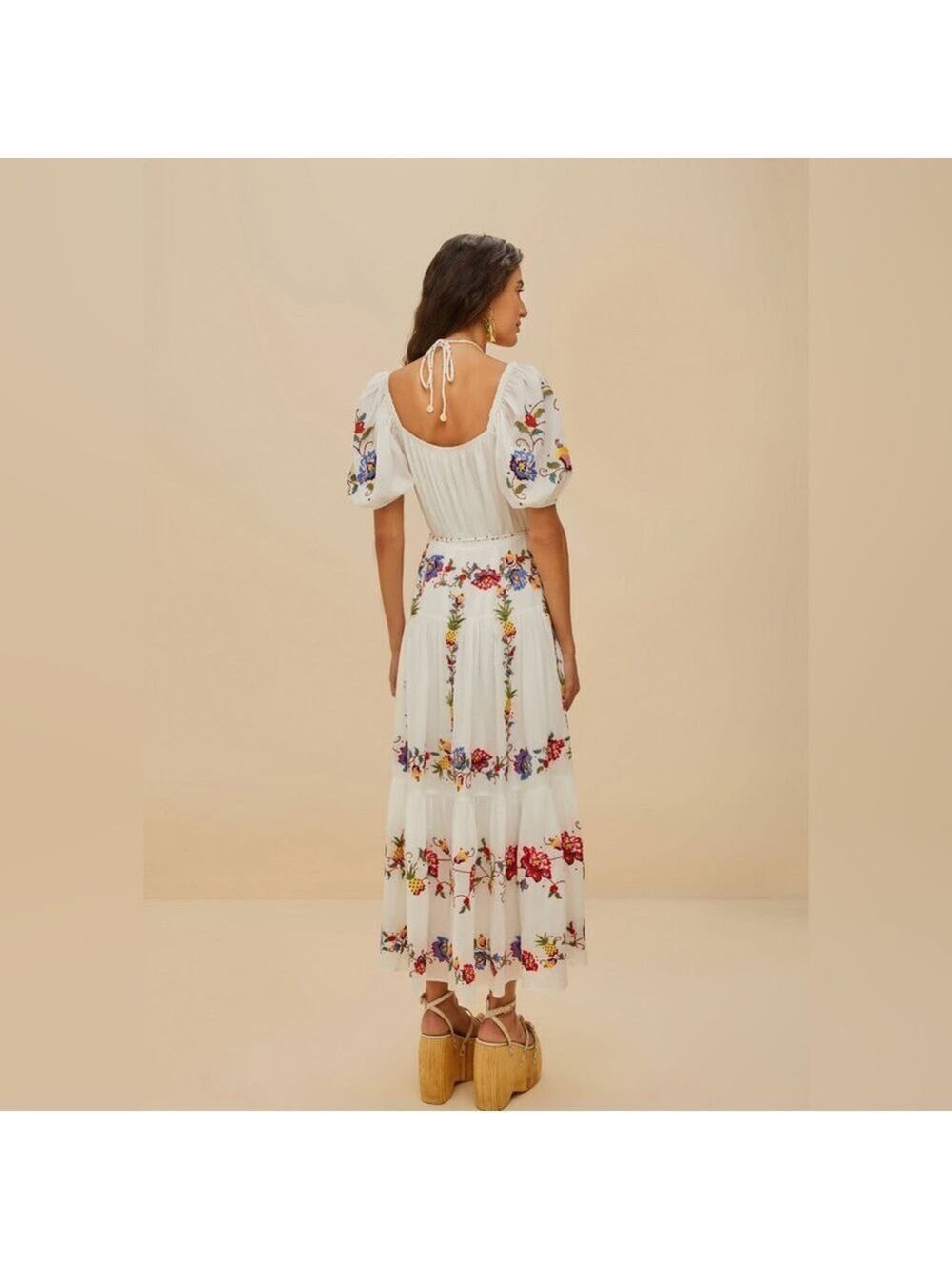 Farm Rio Off-White Tropicalista Embroidered Maxi Dress - Picture 9 of 9
